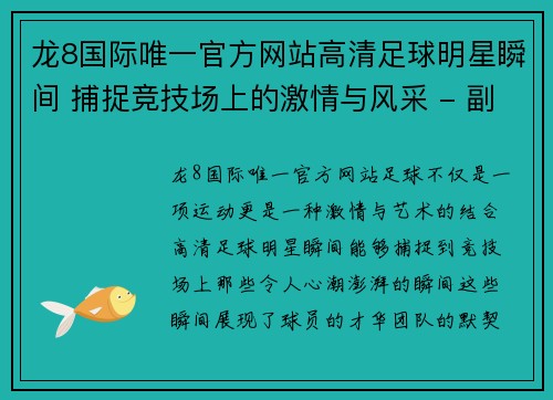 龙8国际唯一官方网站高清足球明星瞬间 捕捉竞技场上的激情与风采 - 副本